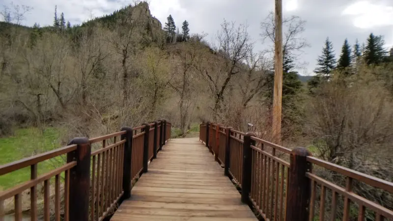 Bridge crossing creak to lower Spearfish Falls